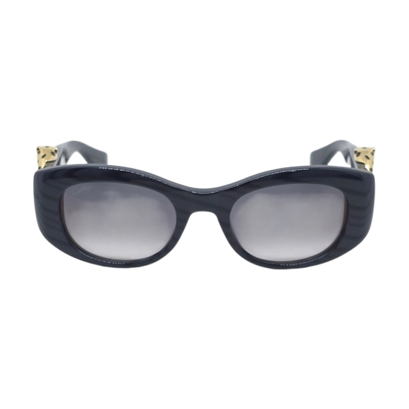 CARTIER.....Elegant CARTIER DARK STRIPED  Sunglasses with Gold Accents main image 8